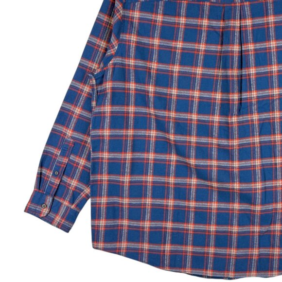 St Johns Bay Men's Classic Fit Super Soft Plaid Blue Red Shirt 2XL Big/Tall NWT - Picture 6 of 10